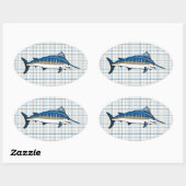 ステッカー – Blue Marlin on Plaid (シート)