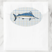 ステッカー – Blue Marlin on Plaid (バッグ)