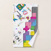 ステッカー[CMYK/RNBW]タオル バスタオルセット (ハンドタオル)