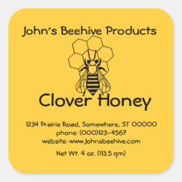 ステッカー(lg sq) – はちみつビジネス – ビーon Comb スクエアシール