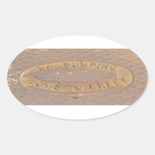 ステッカー(ovl) - Flows to Creek 楕円形シール