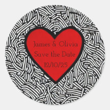 ステッカー Save the Date ドゥードルハート