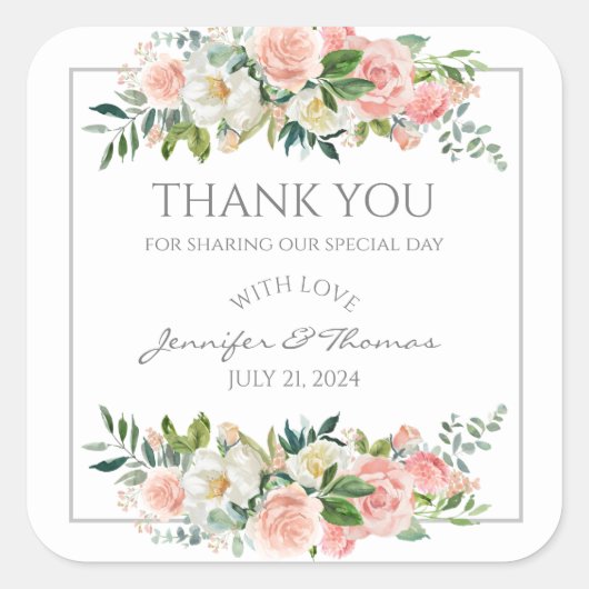 ステッカーA 魔法のローズガーデン スクエアシール (正面)