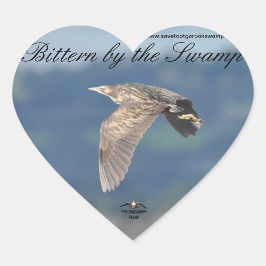 ステッカーAustralasian Bittern ハートシール (正面)
