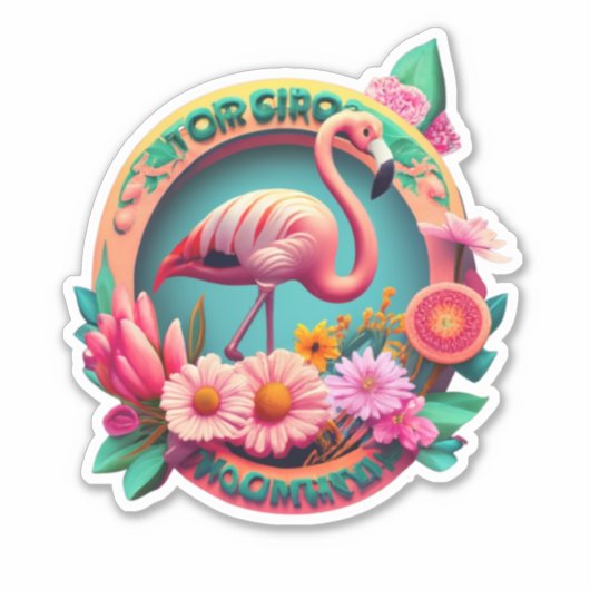 ステッカーFlamingoあなたのソースのステッ素晴らしカー シール (正面)