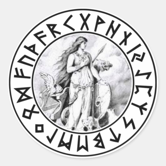 ステッカーFreya Rune Shield ラウンドシール (正面)