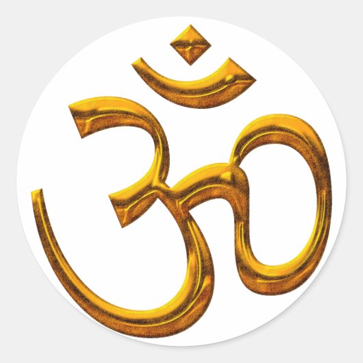 ステッカーOM、古い金ゴールド効果 ラウンドシール (正面)