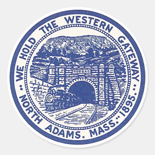 ステッカーVintageトラベルホテルTrain Tunnel荷物 ラウンドシール (正面)