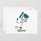 ステッキ体形の基本警察官 ポストカード (正面/裏面)