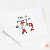 ステッキ海賊2ndバースデークラシックタラウンドステッカー ラウンドシール (封筒)