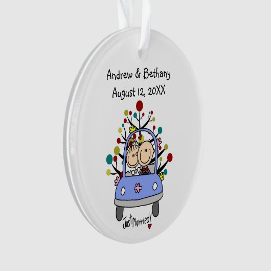 ステッキ結婚フィギュア猫アクリルオーナメント オーナメント (正面)