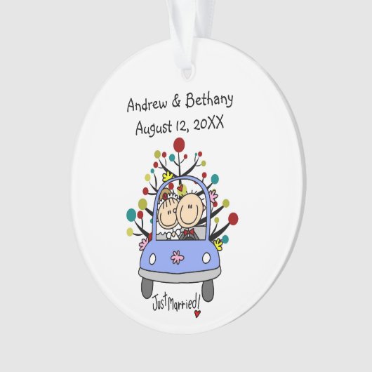 ステッキ結婚フィギュア猫アクリルオーナメント オーナメント (正面)