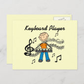 ステックフィギュア男性キーボードのプレーヤーのギフト ポストカード (正面/裏面)