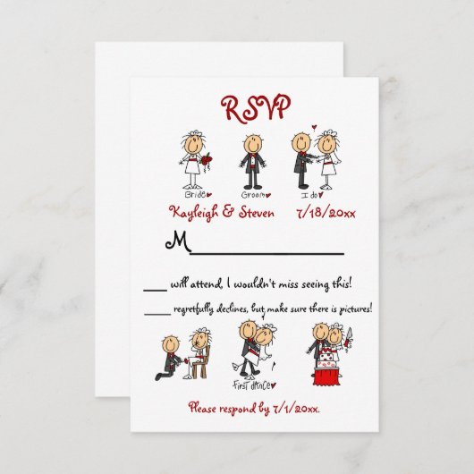 ステックフィギュアRSVP 出欠カード (正面/裏面)