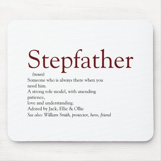 ステックールプファーザー、ステプパパ定義おもしろいグレーマウス マウスパッド (正面)