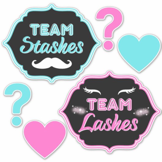 ステッグやラッシュかわいいジェンダーが赤ちゃんシャワーを明かす シール (正面)