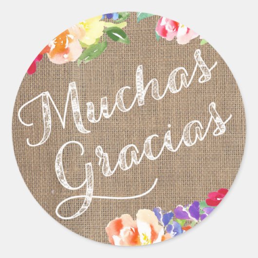 ステッスペインのカーありがとう |ムチャスグラシアス ラウンドシール (正面)