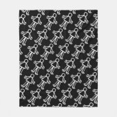 ステッチされたスティックスフィギュアキャラクター | かわいいミニマル主義者 フリースブランケット (正面)