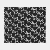 ステッチされたスティックスフィギュアキャラクター | かわいいミニマル主義者 フリースブランケット (正面(横))