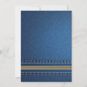 ステッチされたデニムジッパーのジーンズ赤ちゃんシャワー 招待状 (裏面)