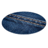 ステッチされたデニム:ジーンズのテクスチャをクローズアップ。 カッティングボード (角)