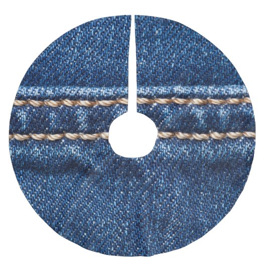 ステッチされたデニム：ジーンズのテクスチャをクローズアップ。 ブラッシュドポリエステルツリースカート (正面)