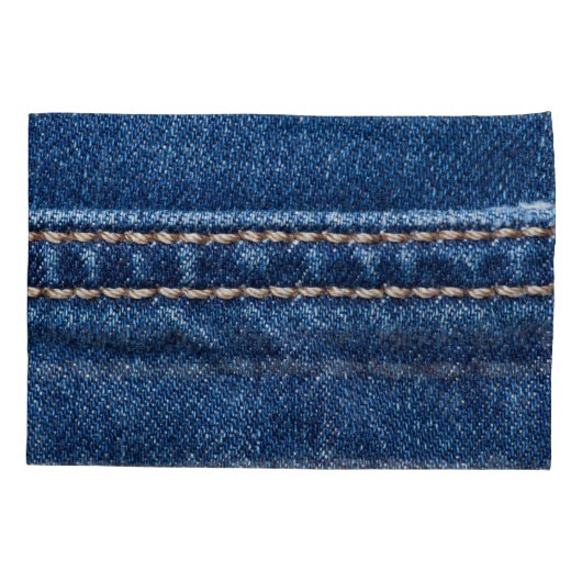 ステッチされたデニム:ジーンズのテクスチャをクローズアップ。 枕カバー (裏面)