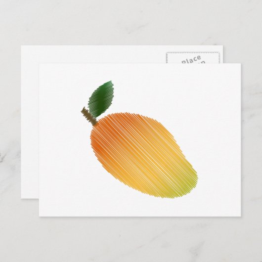 ステッチされたマンゴーデザイン シーズンポストカード (正面/裏面)