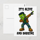 ステッチされたモンスターは生きており、ハロウィーンのカニ ポストカード (正面/裏面)