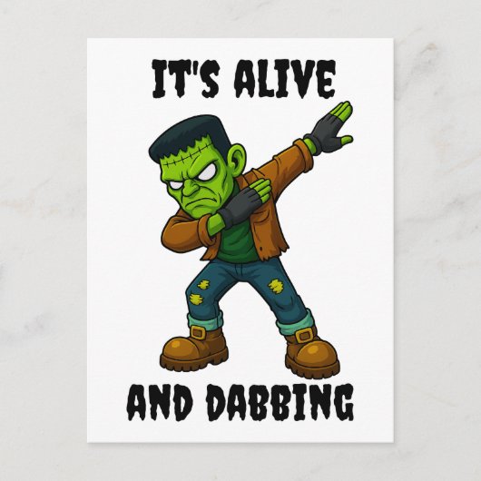 ステッチされたモンスターは生きており、ハロウィーンのカニ ポストカード (正面)