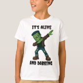 ステッチされたモンスターは生きており、ハロウィーンのカニ Tシャツ (正面)