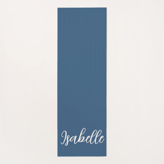 ステッチされた青 / アイボリーハート "ジャスト ブリード" ヨガマット (裏面)