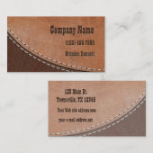 ステッチされた革インテリア・デザイン 名刺 (正面/裏面)