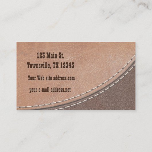 ステッチされた革インテリア・デザイン 名刺 (裏面)