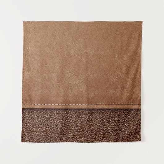 ステッチされた革:グレー、黒の背景。 タペストリー (正面)