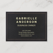 ステッチされた革 名刺 (正面)