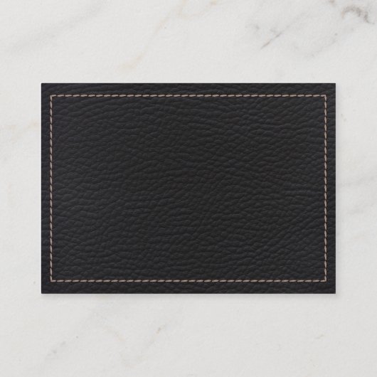 ステッチされた革 名刺 (裏面)