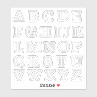 ステッチで切ったアルファベット シール