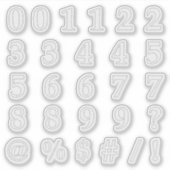 ステッチで切り取った数字と記号 シール (正面)