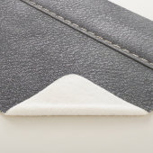 ステッチの洗練さ:ブラックレザーラグジュアリー シェルパブランケット (3/4)