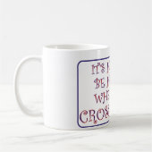 ステッチを交差させるとき懸命2は控え目です コーヒーマグカップ (左)