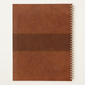 ステッチエフェクト付きブラウンレザー プランナー手帳 (裏面)