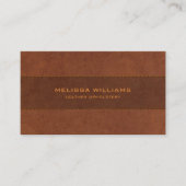 ステッチエフェクト付きブラウンレザー 名刺 (正面)