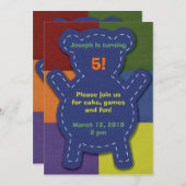 ステッチテディベア招待状 招待状 (正面/裏面)