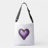ステッチパープルハートクロスボディバッグトート クロスボディバッグ (正面)