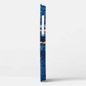 ステッチラインを閉じたブルーデニムテクスチャ、ジーンズ Case-Mate iPhoneケース (裏面 / 左)