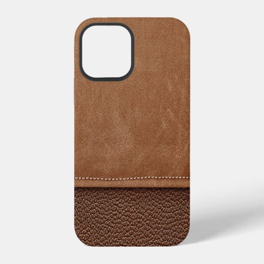 ステッチレザー:グレー、黒背景 iPhoneケース (裏面)