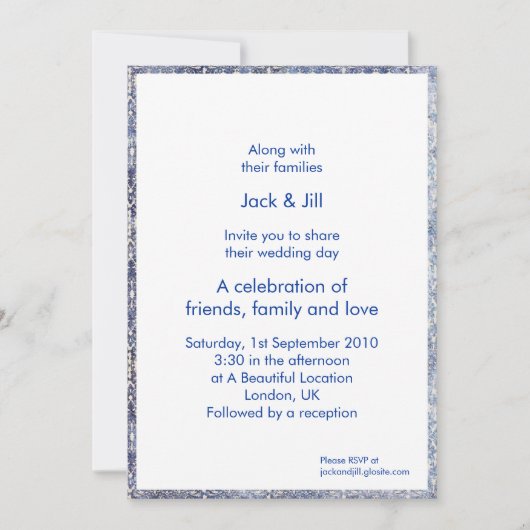 ステッチワーク 5x7 招待状 (正面)