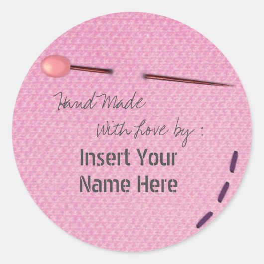 ステッチング手製カスタム丸ラベル ラウンドシール (正面)