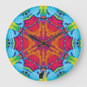 ステッチ万華鏡のように千変万化するパターン ラージ壁時計 (正面)